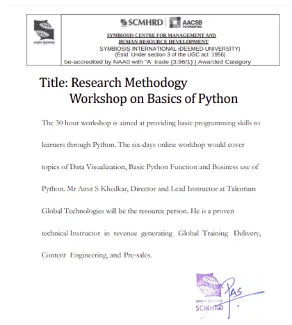 Research Methodogy Workshop on Basics of Python